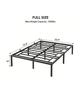 gaomon Inch Bed Frame, No Box Spring Needed, Heavy Duty Metal Platform Bed Frame For Bedroom, Easy Assembly