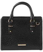 Brahmin Cami Black Hematite Small Leather Satchel