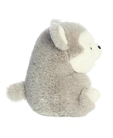 Aurora Mini Hampshire Husky Rolly Pet Round Plush Toy Gray 4.5"