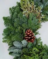 International Christmas Innovation Traditional Noble Fir Fresh Wreath, 28''