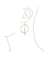 Bling Jewelry Minimalist Geometric Round Thin One Two Open Interlocking Circle Dangle Earrings For Women .925 Sterling Silver 2.5 Inch Diameter