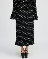 En Saison Women's Darlene Polka-Dot Maxi Skirt