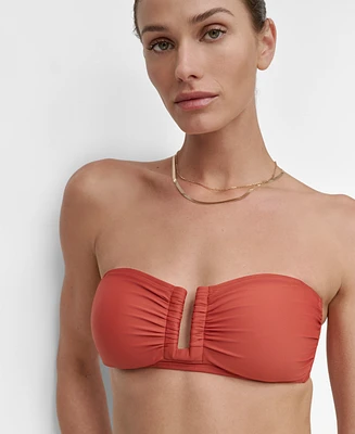 Dkny Women's Shirred U-Wire Bandeau Bikini Top