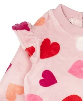 Rare Editions Baby Girl Heart Print Top And Pant, 2-Piece Set