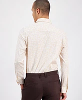 Bar Iii Men's Slim Fit Long Sleeve Button-Front Boboli Floral Print Shirt, Exclusively at Macy's