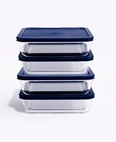 Dura Living -Piece Cup Rectangular Food Storage and Meal Prep Container Set