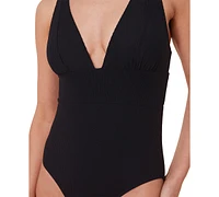 Women's Mykonos Deep Plunge V-Neck One-Piece Swimsuit