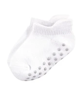 Touched by Nature Baby Boys Organic Cotton Socks with Non-Skid Gripper for Fall Resistance, Solid