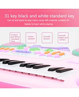 Sugift 37-Key Kids Electronic Piano Keyboard with Multiple Sounds and Lights Microphone