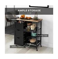 Slickblue Kitchen Cart and Storage Cabinet for Space-Saving Organization and Convenient Kitchen Access