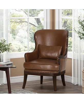 Streamdale Furniture Sleek Contemporary Accent Chair With Nailhead Trim And Removable Pillow