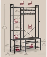 Songmics Home Coat Rack with Shoe Storage