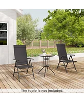 Costway 1 Pcs Patio Folding Dining Chair with 7-Level Adjustable High Backrest for Garden