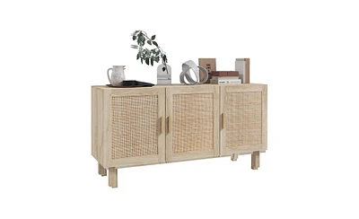 Slickblue Natural Wood Kitchen Storage Cabinet and Garage Cabinets for Versatile Organization and Stylish Design