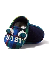 Dearfoams Baby Bear Plaid Closed Back Slipper