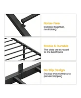 gaomon 14 Inch Twin Bed Frame Metal Platform, Twin Bed Frame With Ample Storage, No Box Spring Needed And Steel Slat Support
