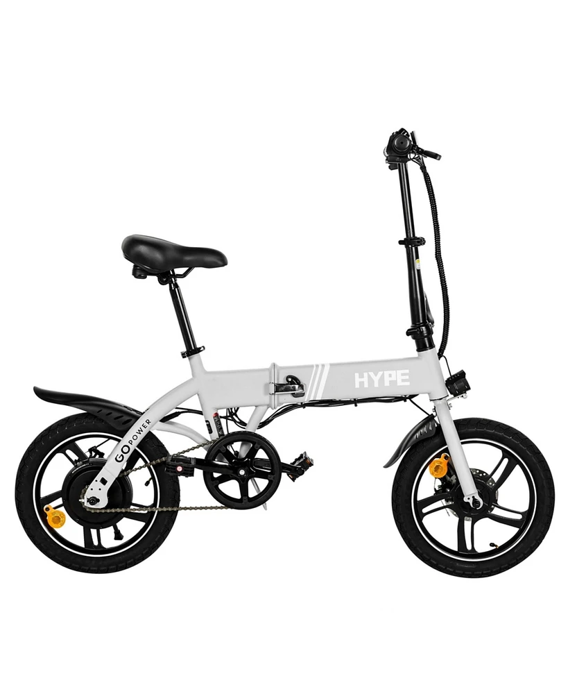 GoPowerBike GoHype Electric Bike | Slim Folding Design | 16" Tires | 20 mph Top Speed - 20 Mile Range | 3 Pedal Assist Modes | Class 1 and 2 eBike