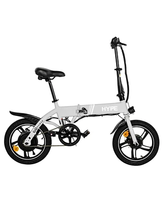 GoPowerBike GoHype Electric Bike | Slim Folding Design | 16" Tires | 20 mph Top Speed - 20 Mile Range | 3 Pedal Assist Modes | Class 1 and 2 eBike