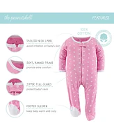 The Peanutshell Floral Love Footed Baby Sleepers for Girls, 3 Pack