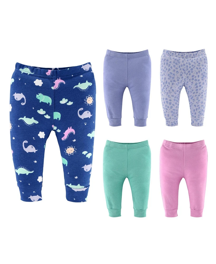 The Peanutshell Baby Girls Pants, 5-Pack, Dino