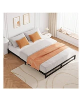 gaomon 6 Inch Metal Platform Bed Frame With Steel Slat Support, Mattress Foundation And No Box Spring Needed