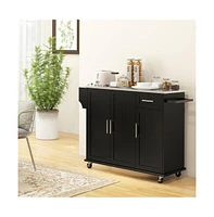 Slickblue Kitchen Island and Storage Cabinet for Stylish Organization and Enhanced Kitchen Functionality