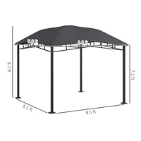 Outsunny 10' x 10' Grill Gazebo Canopy, Geodesic Look, Steel Frame,