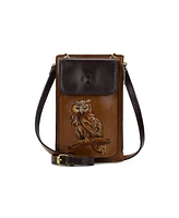 Patricia Nash Owl Embroidery Chiavella Phone Crossbody Bag