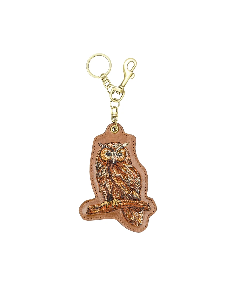 Patricia Nash Owl Embroidery Keychain