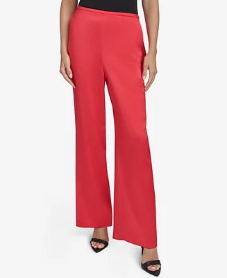 Halston Women's Satin Wide-Leg Pants