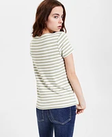 Liverpool Los Angeles Women's Short-Sleeve Striped Tee