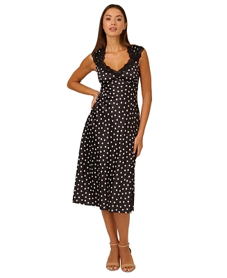 Adrianna by Adrianna Papell Women's Polka-Dot Midi Dress