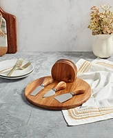 Tabletops Gallery 5-Piece Acacia Round Serving Board Set
