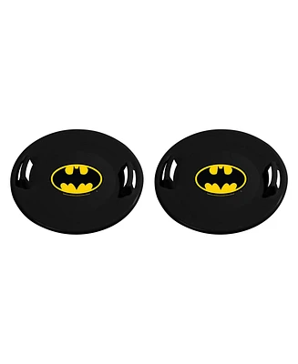 Slippery Racer Downhill Pro Round Batman Plastic Saucer Disc Snow Sled (2 Pack