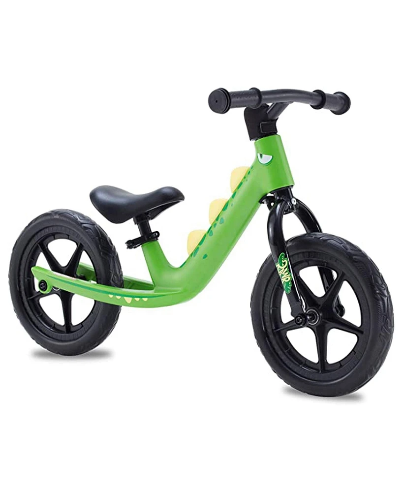 RoyalBaby Dinosaur 12 Inch Magnesium Frame Toddler Kids Balance Bike, Green