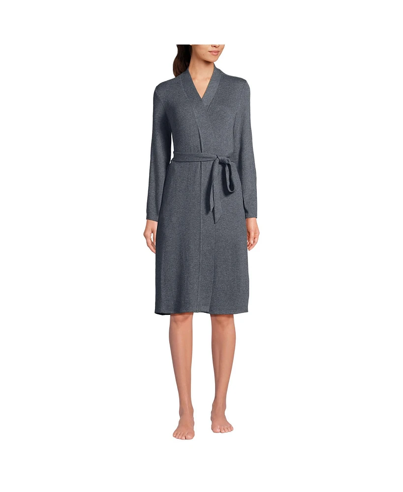 Lands' End Women's Cashtouch Faux Cashmere Cozy Robe