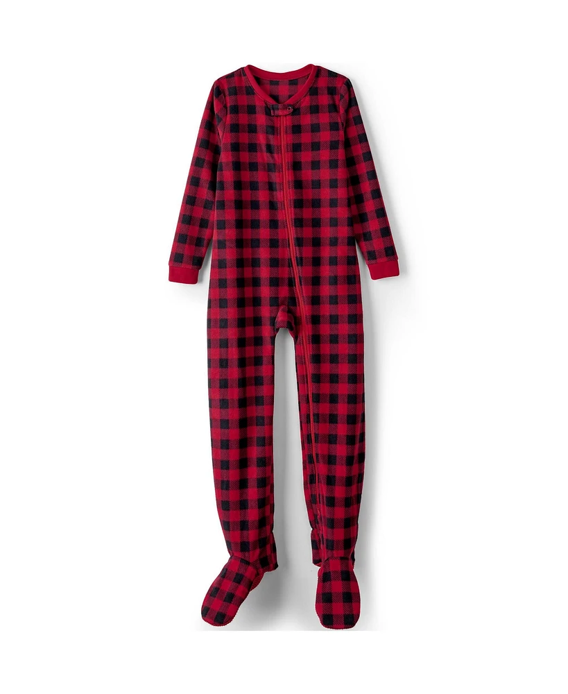 Lands' End Little Girls Footed Fleece Sleeper