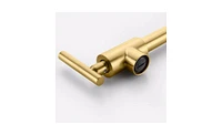 Slickblue Gold Pot Filler Faucet Wall Mount with Folding Design, Double Joint Swing Arms, and Two Handle Control for Kitchen Convenience