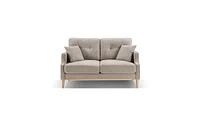 Slickblue 2-Seater Loveseat Sofa with Waterproof Fabric and Usb Charging Port - Cream Upholstery