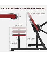 Soozier Bicep Preacher Curl Bench & Tricep Extension w/ Adjustable Seat and Elbow Cushion