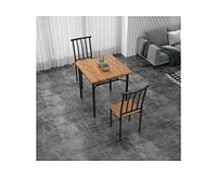 gaomon Dining Table Set, 3 Piece Dining Table Set for 2, Square Kitchen Table Set with 2 Chairs, Dining Table Set with Wine Rack for Small Space, Apar