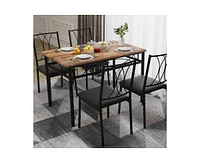 gaomon Dining Table Set for 4, Dining Room Table Set for 4, Dining Table and Chairs Set for 4, Dining Table with 4 Chairs, 4 Piece Dining Table Set