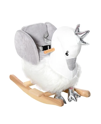 Qaba Kids Rocking Horse Swan Rocker with Sound, for 18-36 months, White