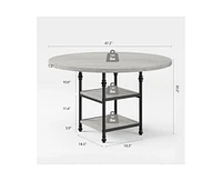 gaomon 47-Inch Round Dining Table for 4: Featuring a 1.59-Inch Thick Top