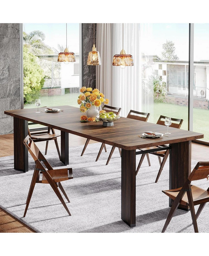 Tribesigns 78 inches Rectangular Wood Dining Table with Thicken Heavy Duty Tabletop for 6-8 People