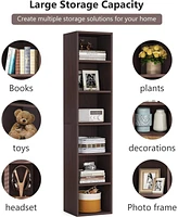 Tribesigns 70.9 Inch Tall Narrow Bookcase with Storage, 6 Tier Cube Display Shelves for Home Office