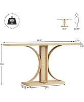 Tribesigns Narrow Long Sofa Table Hallway Foyer Table Behind Couch Table,55 Inches Rattan Console Table