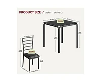 gaomon Dining Table for 2, Small Table and Chairs Set of 2, Dinette Set for 2, Square Dinner Table Set, 3 Piece Kitchen & Dining Room Sets for Small S