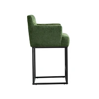 The Pop Home Set of 2 High Quality Counter Height Bar Stools,Black Metal Frame Chairs with Backs-The