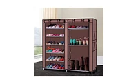 Slickblue Double Row Shoe Cabinet with 9 Lattices Stylish and Functional Storage Solution